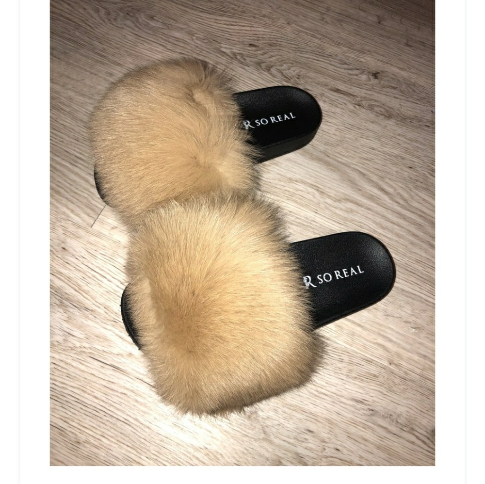 Fox Fur Slippers